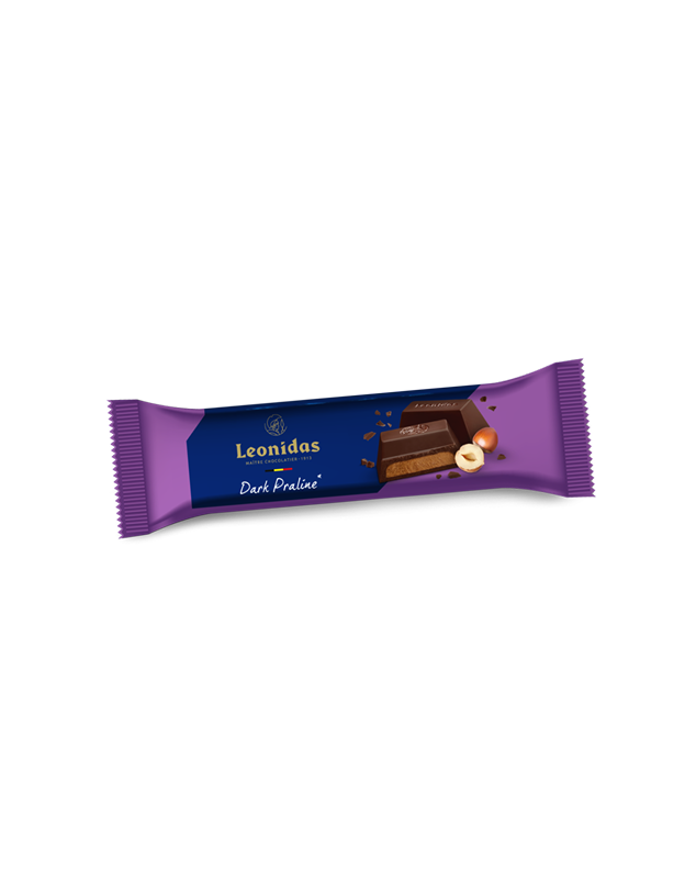 Barre Chocolatée Noir Praliné Noisettes 50g